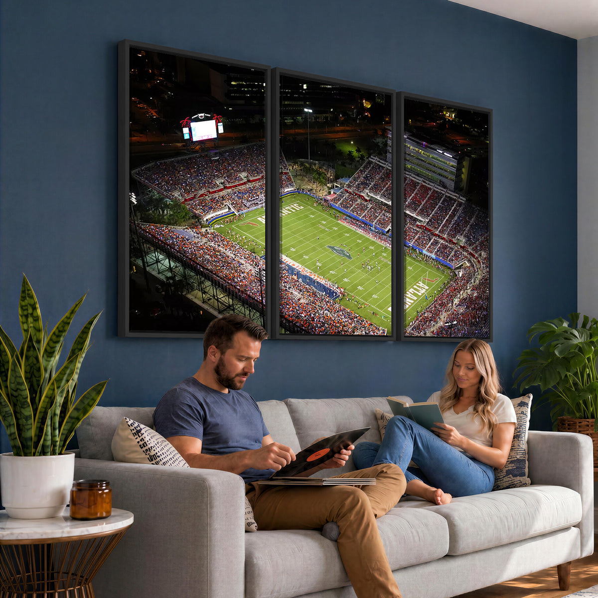 12682-MGV-CV-36X24 - Florida Atlantic University Owls Canvas Print, Football Team Print - Boca Raton FAU Stadium Wall Art