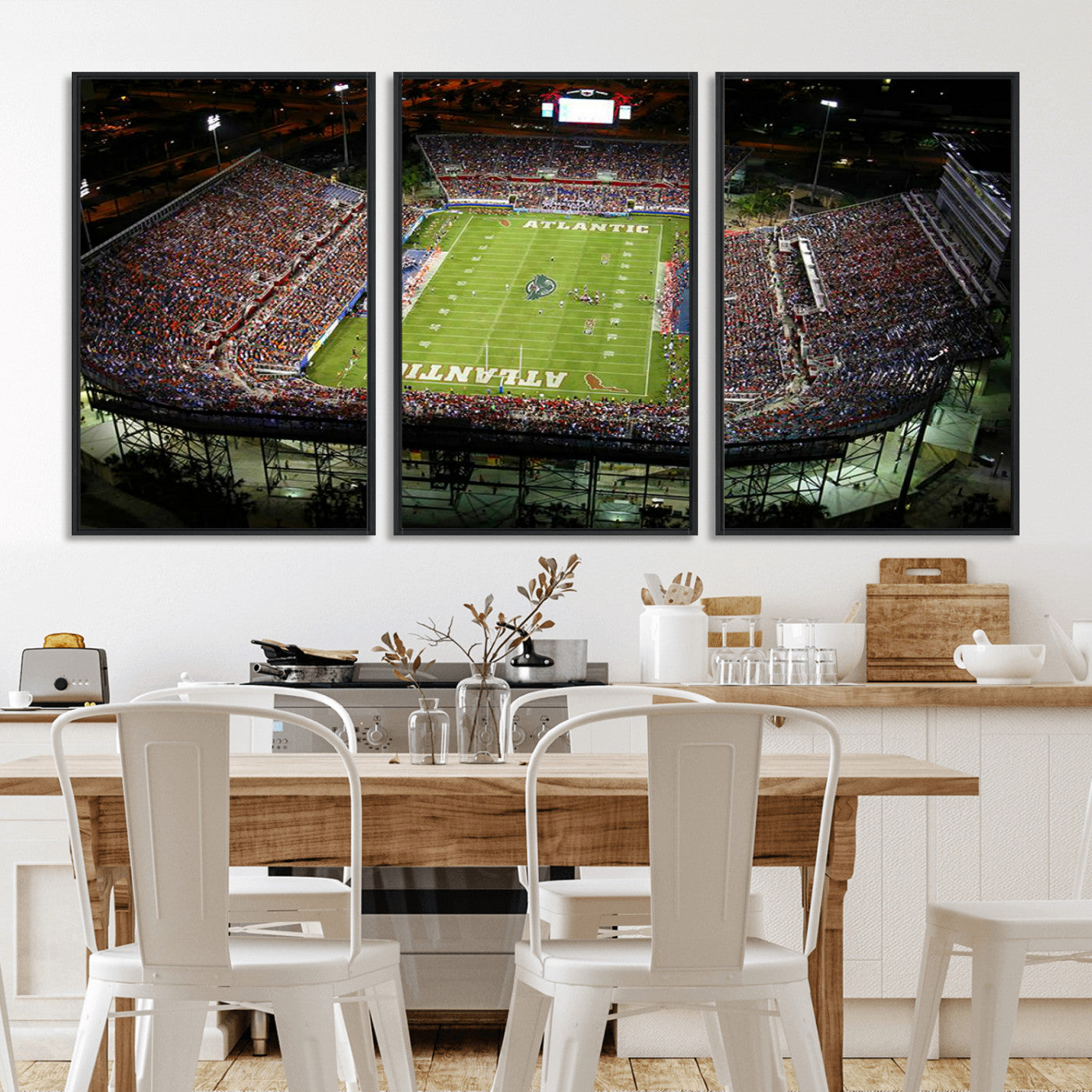 MGV-FC-60X30-3P - Florida Atlantic University Owls Football Team Print - Boca Raton FAU Stadium Wall Art Canvas Print