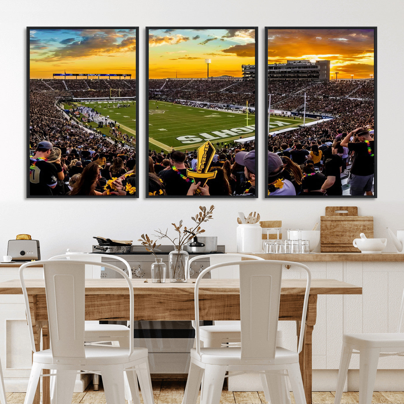 MGV-FC-60X30-3P - UCF Knights Football Team Print - Orlando FBC Mortgage Stadium, UCF Knights Wall Art Canvas Print