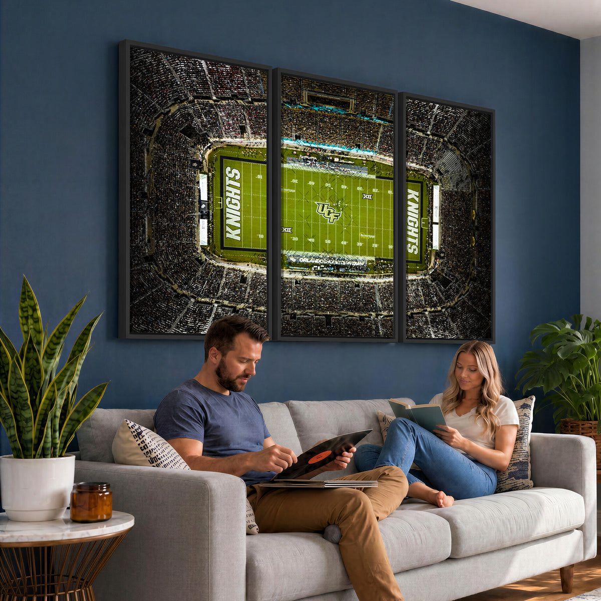 58050-MGV-CV-36X24 - UCF Knights Football Team Print - Orlando FBC Mortgage Stadium Wall Art, UCF Knights Canvas Print
