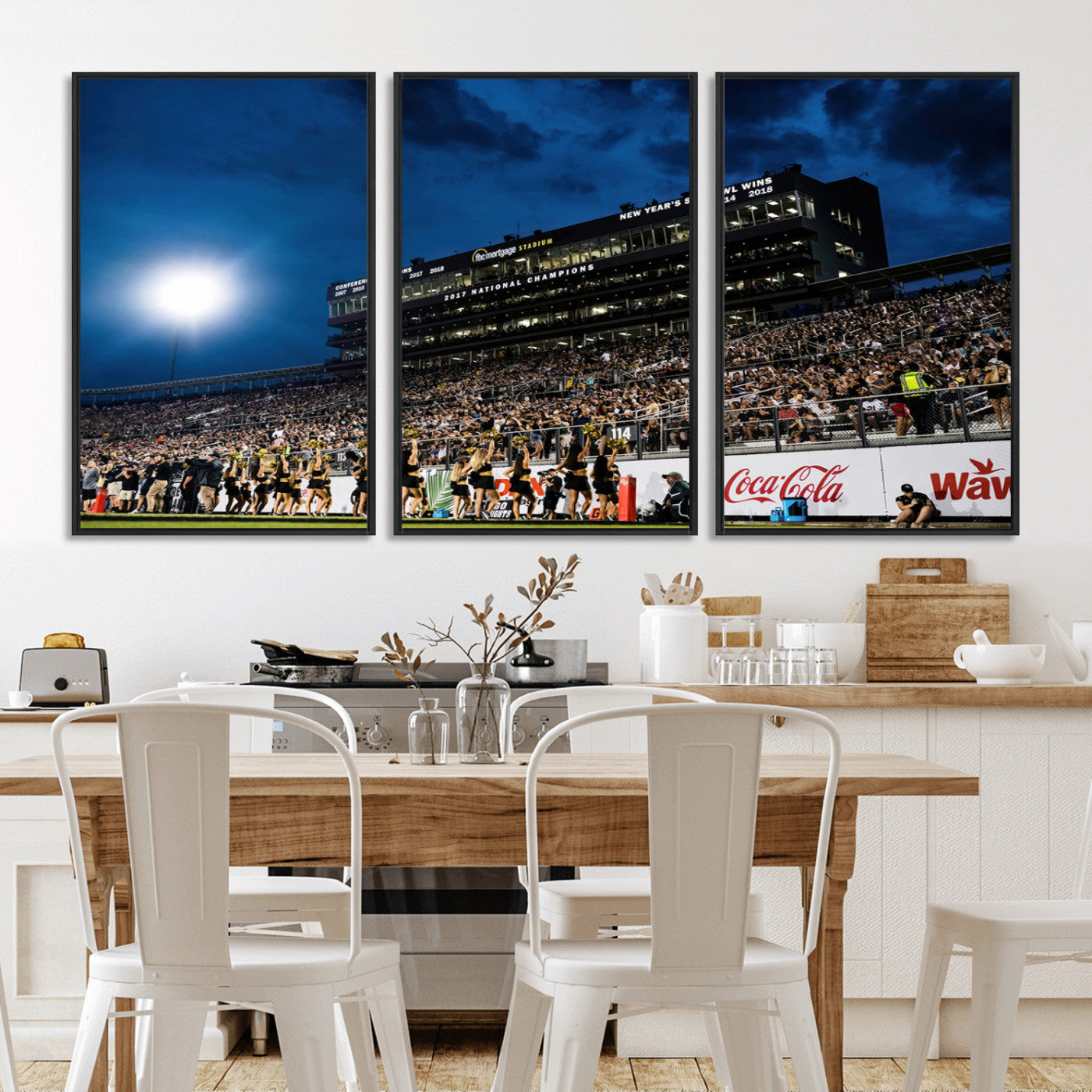 MGV-FC-60X30-3P - UCF Knights Football Team Print - Orlando FBC Mortgage Stadium Wall Art Canvas Print