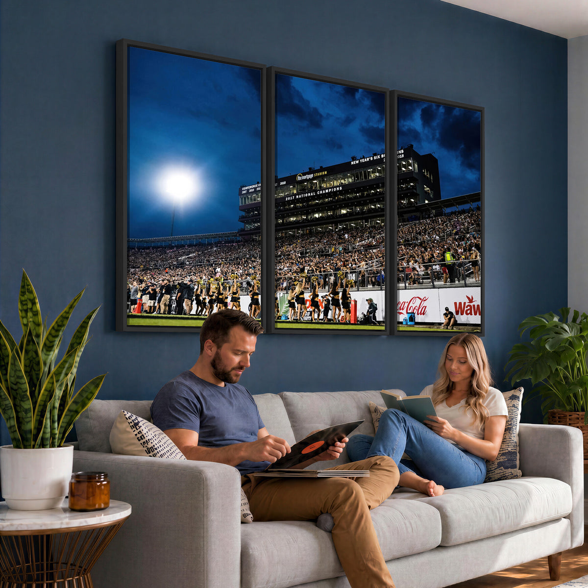 40217-MGV-CV-36X24 - UCF Knights Football Team Print - Orlando FBC Mortgage Stadium Wall Art Canvas Print