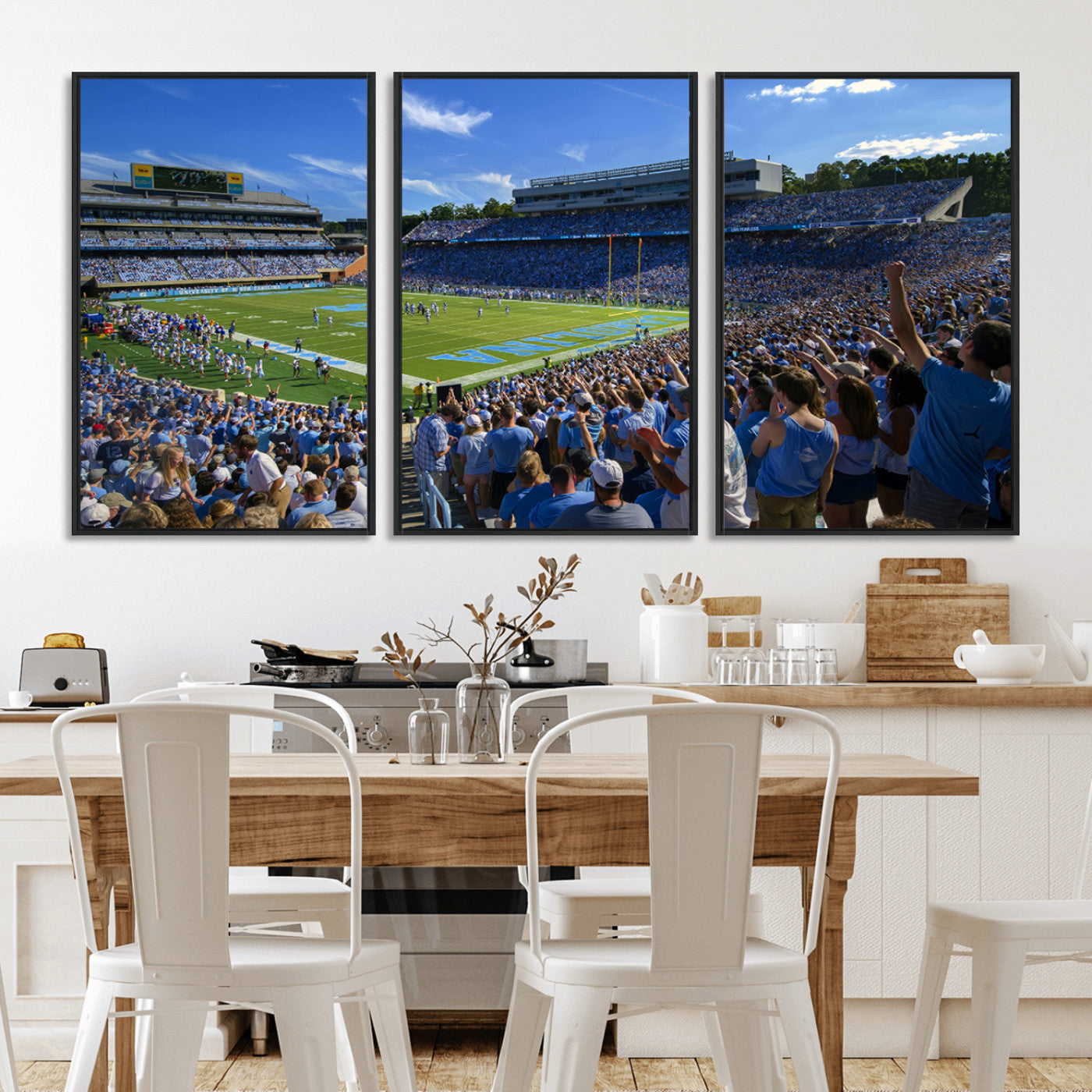 MGV-FC-60X30-3P - University of North Carolina Tar Heels Team Canvas Print - Chapel Hill Kenan Memorial Stadium Wall