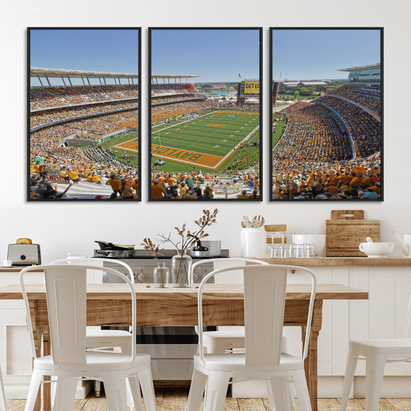 MGV-FC-60X30-3P - Baylor University Bears Football Team Print - Waco McLane Stadium Wall Art Canvas Print