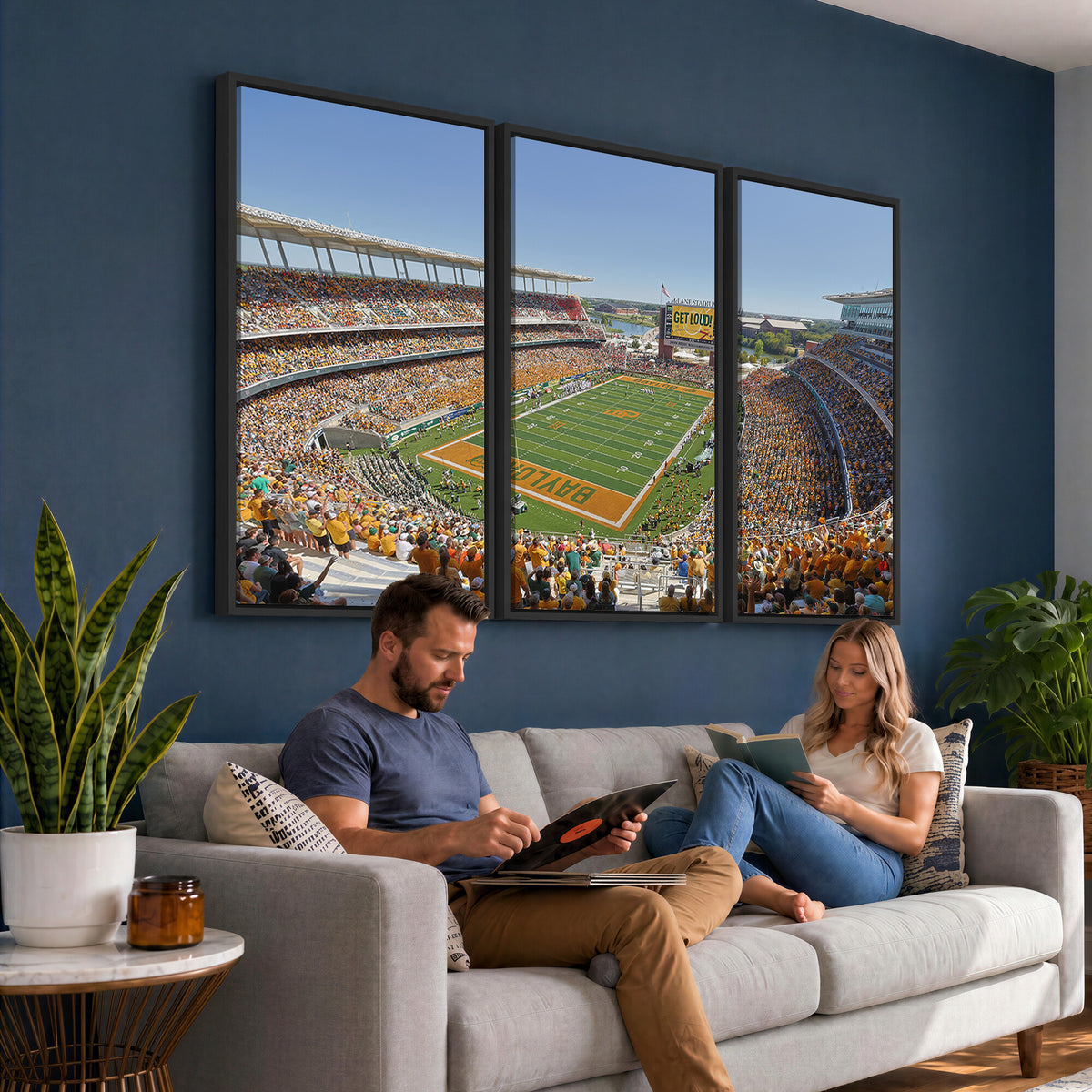 49912-MGV-CV-36X24 - Baylor University Bears Football Team Print - Waco McLane Stadium Wall Art Canvas Print