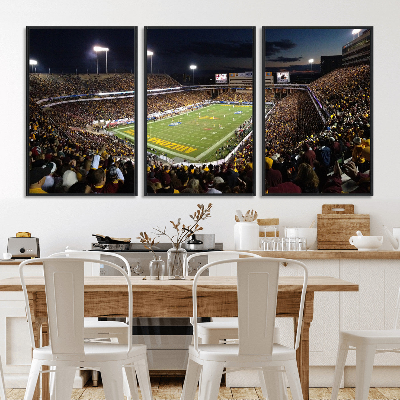 MGV-FC-60X30-3P - ASU Sun Devils Football Team Print Canvas - Phoenix Mountain America Stadium Wall Art Canvas Print