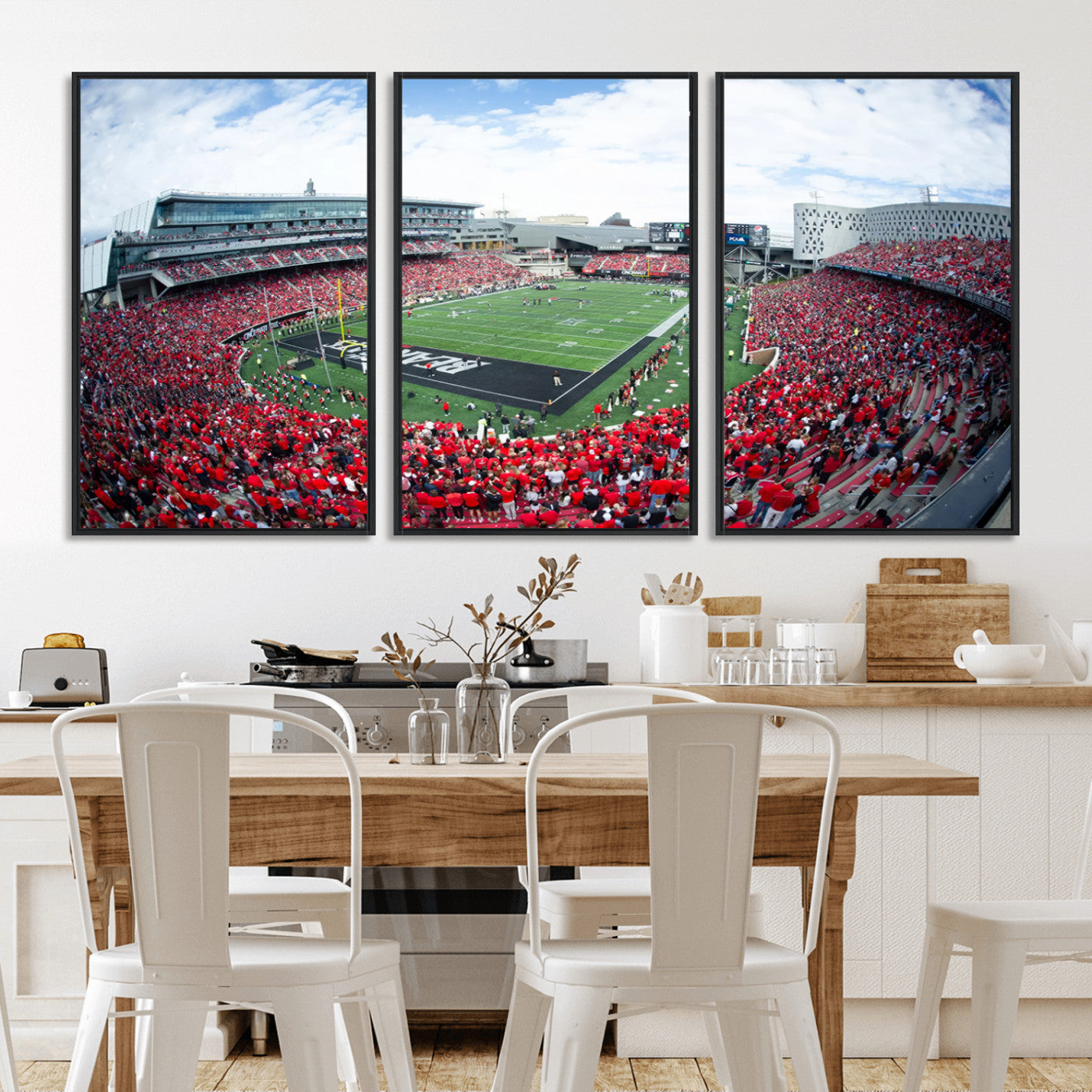 MGV-FC-60X30-3P - Cincinnati Bearcats Football Team Print - Nippert Stadium Wall Art Canvas Print