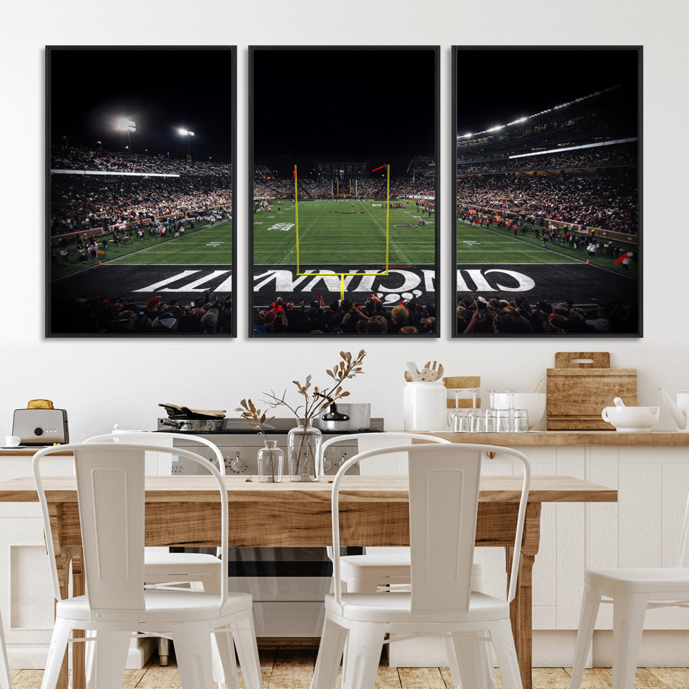 MGV-FC-60X30-3P - Cincinnati Bearcats Football Team Print - Nippert Stadium Wall Art Canvas Print