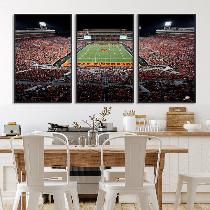 Oklahoma State Cowboys Canvas Print, Football Team Print - Stillwater Boone Pickens Stadium Wall Art Canvas Print