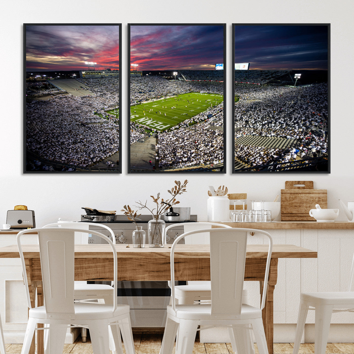 MGV-FC-60X30-3P - Penn State Nittany Lions Football Team Print - University Park Beaver Stadium Art Canvas Print
