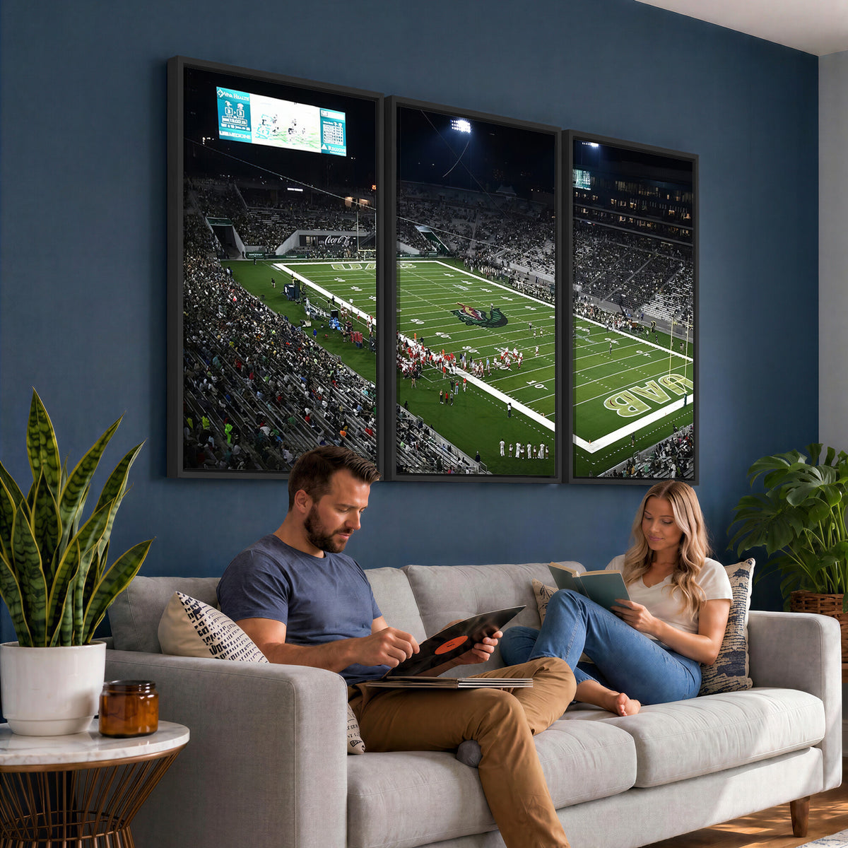 81740-MGV-CV-36X24 - UAB Blazers Football Team Print - Birmingham Protective Stadium Wall Art Canvas Print