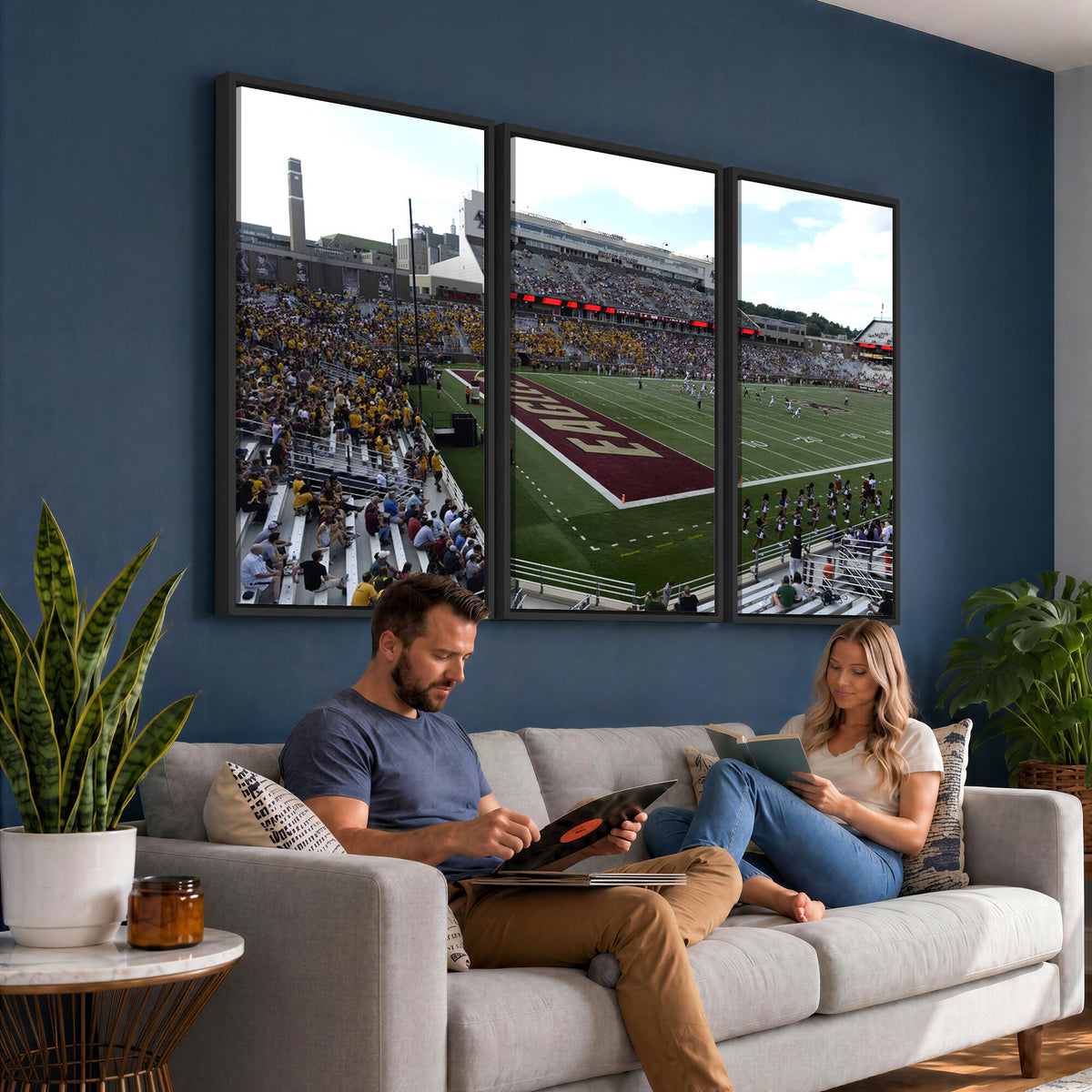 61503-MGV-CV-36X24 - Boston College Eagles Football Team Print - Boston Alumni Stadium Wall Art Canvas Print