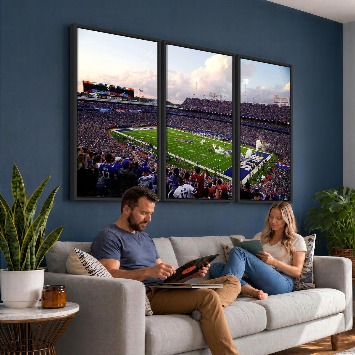 64066-MGV-CV-36X24 - Buffalo Bills Football Team Print - Buffalo Highmark Stadium Wall Art Canvas Print