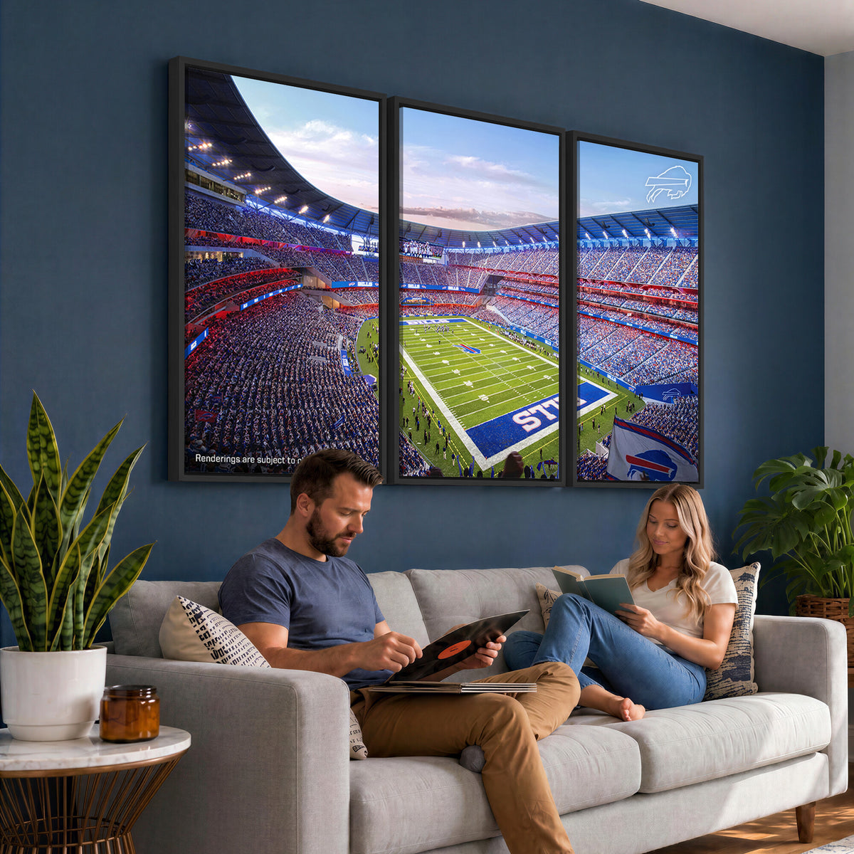 57873-MGV-CV-36X24 - Buffalo Bills Football Team Print Canvas - Buffalo Highmark Stadium Wall Art Canvas Print