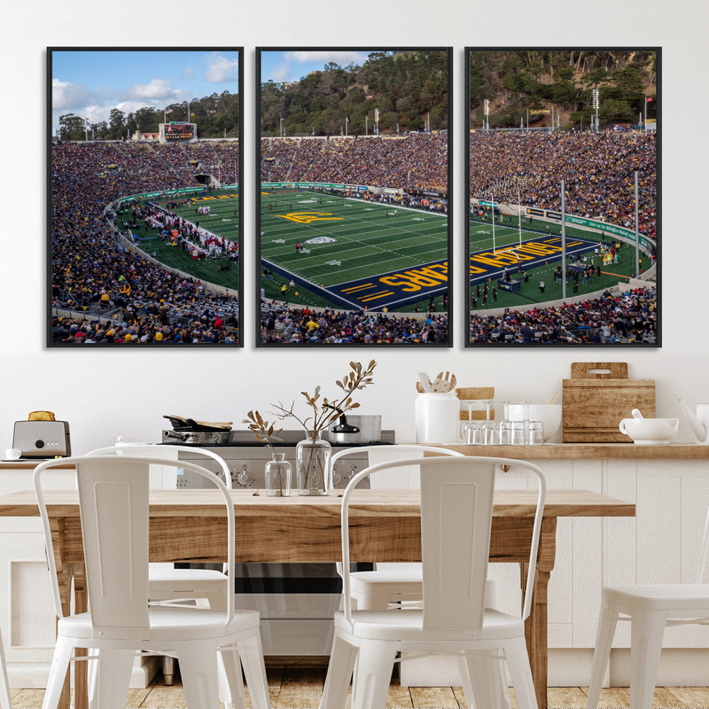38054-MGV-FC-60X30-3P_Black-University of California Golden Bears Football Team Print - Berkeley California Memorial Stadium Art Canvas Print