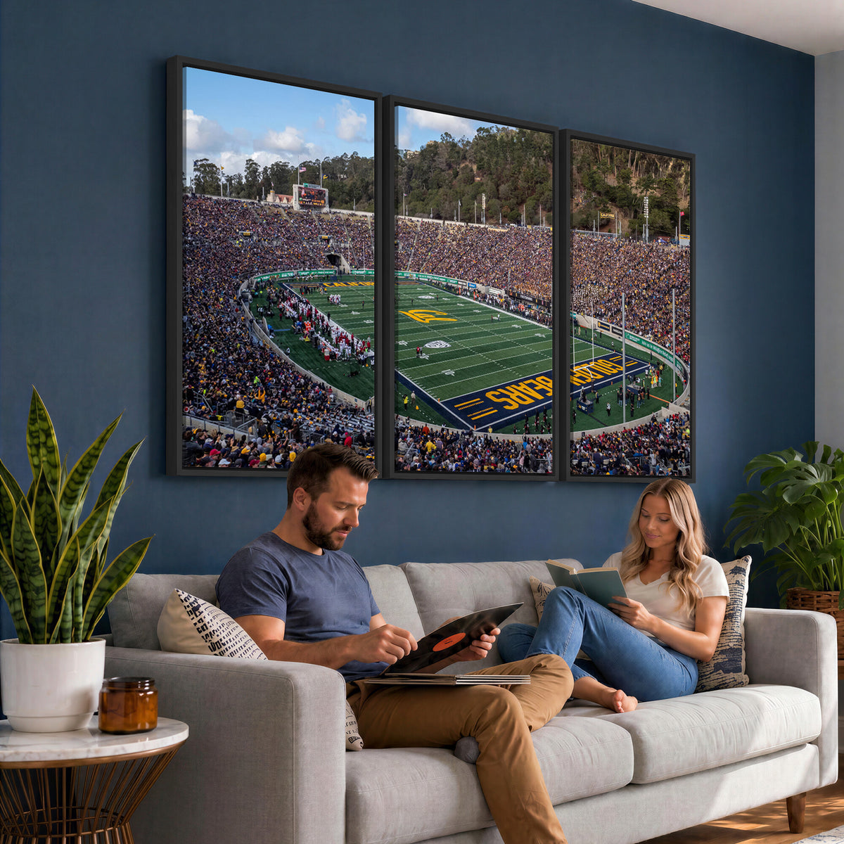 38054-MGV-CV-36X24 - University of California Golden Bears Football Team Print - Berkeley California Memorial Stadium Art