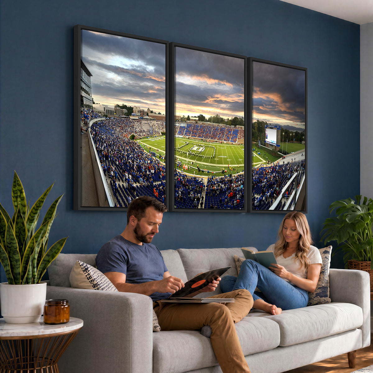 60433-MGV-CV-36X24 - Duke University Blue Devils Football Team Print, Durham