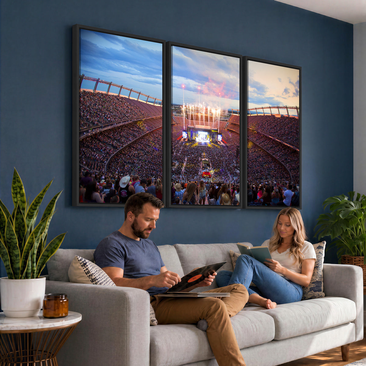 24689-MGV-CV-36X24 - Denver Broncos Football Team Print Canvas, Empower Field