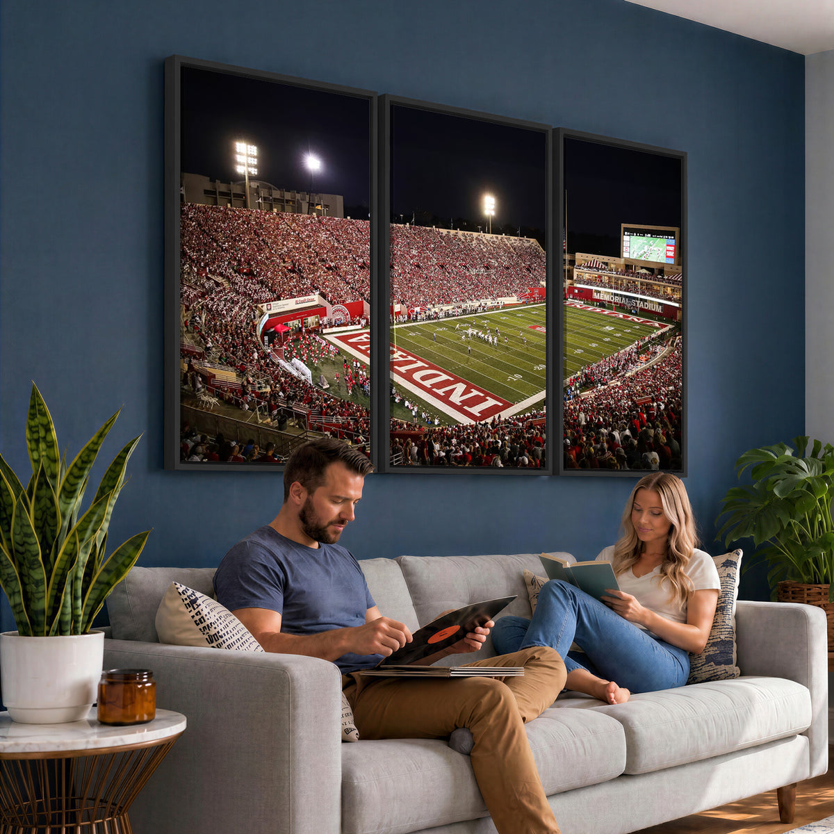 82748-MGV-CV-36X24 - Indiana University Hoosiers Football Team Print Canvas