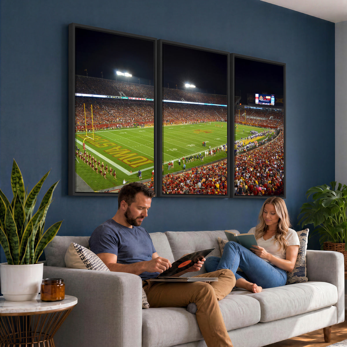 27211-MGV-CV-36X24 - Iowa State University Cyclones Football Team Print, Ames, Extra Large Game Room Wall Decor