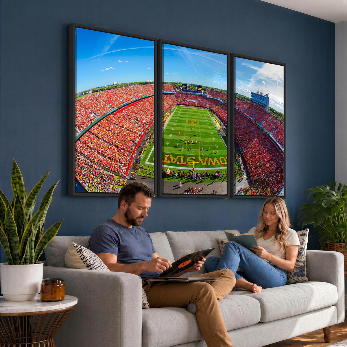 36706-PAN-FL-20X10 - Iowa State University Cyclones Football Team Print - Ames Jack Trice Stadium Art Canvas Print
