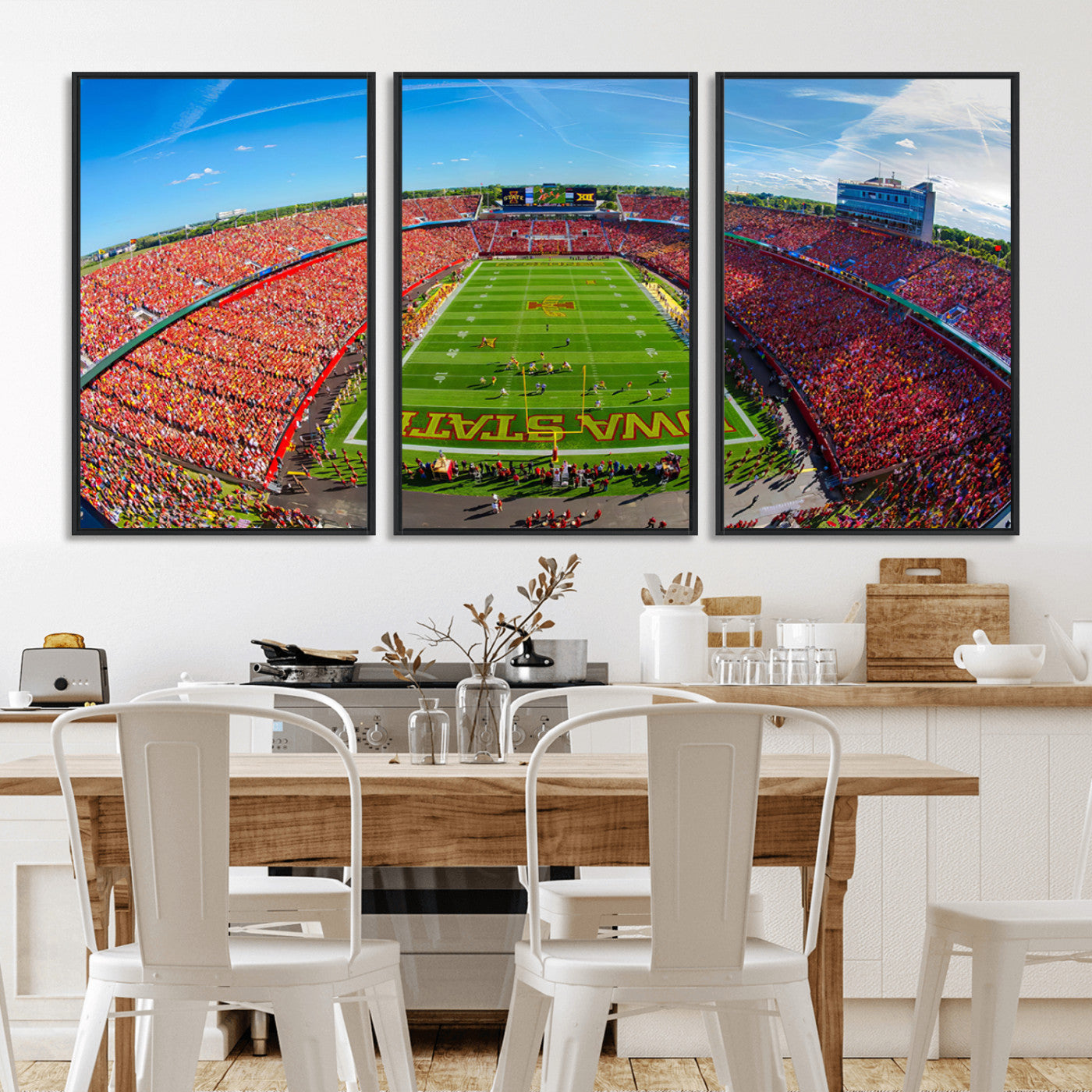 MGV-FC-60X30-3P - Iowa State University Cyclones Football Team Print - Ames Jack Trice Stadium Wall Art Canvas Print