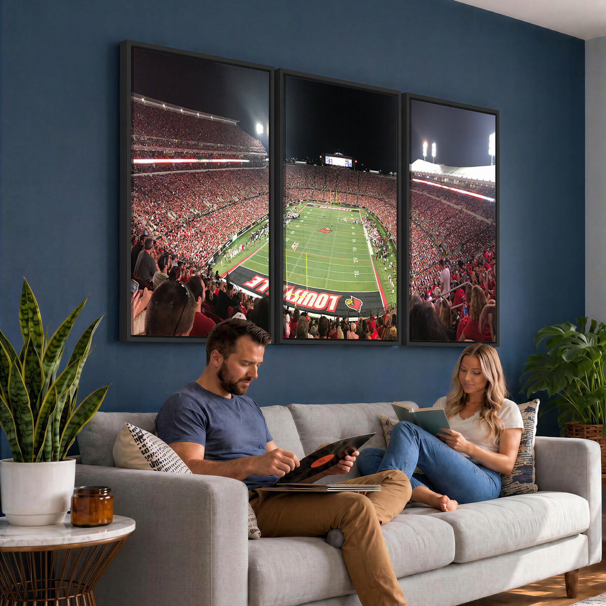 51251-PAN-FL-20X10 - University of Louisville Cardinals Football Team Print - Louisville Cardinal Stadium Wall Art Canvas