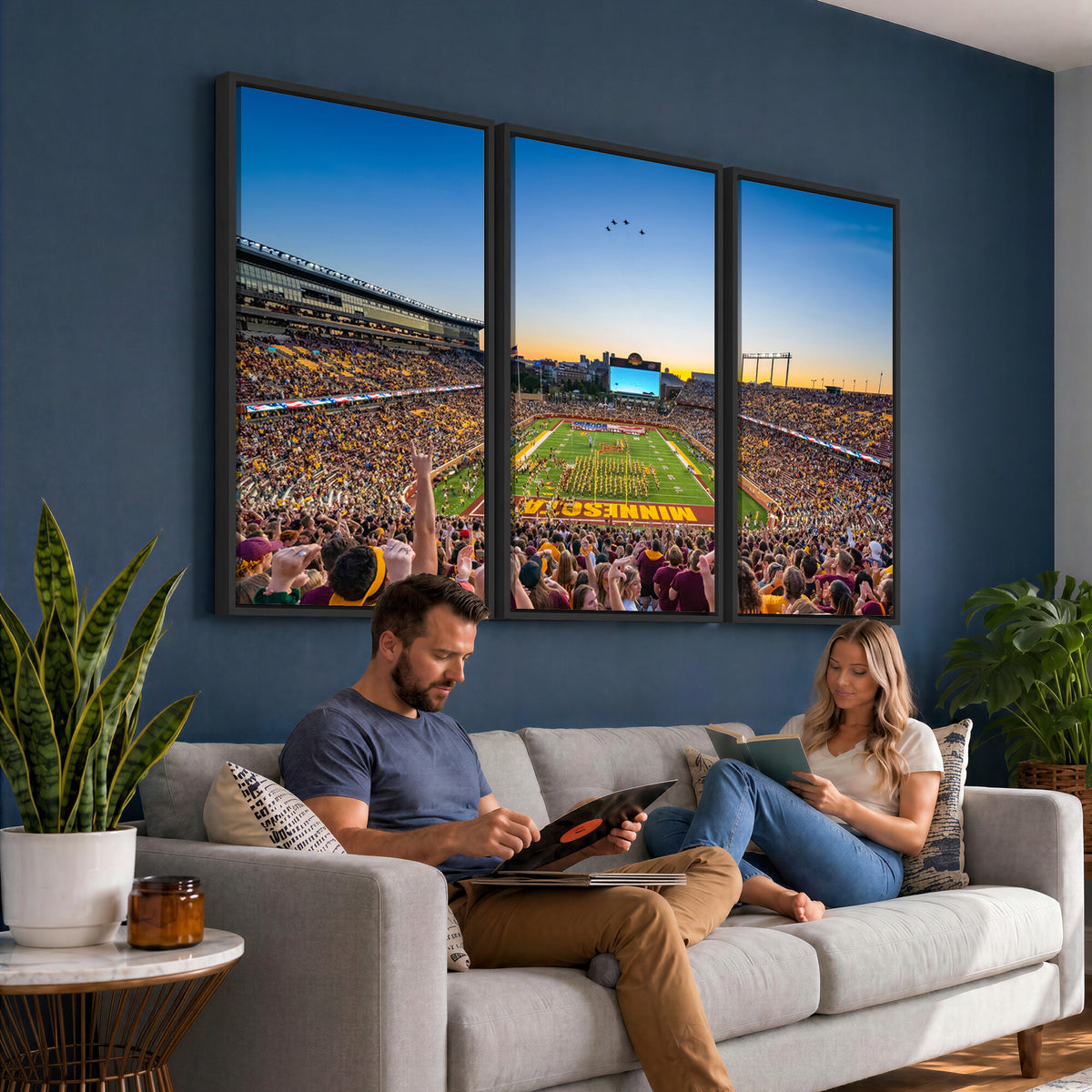 84421-MGV-CV-36X24 - University of Minnesota Golden Gophers Art Print, Football Team Print - Minneapolis Huntington Bank