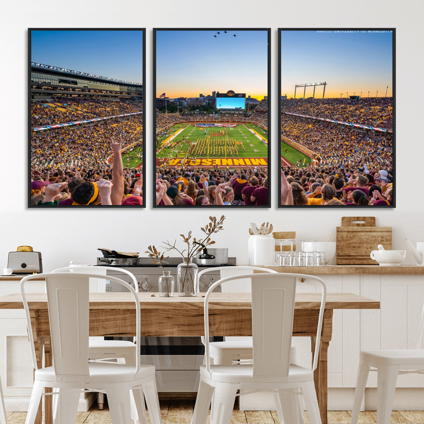 MGV-FC-60X30-3P - University of Minnesota Golden Gophers Football Team Print - Minneapolis Huntington Bank Stadium