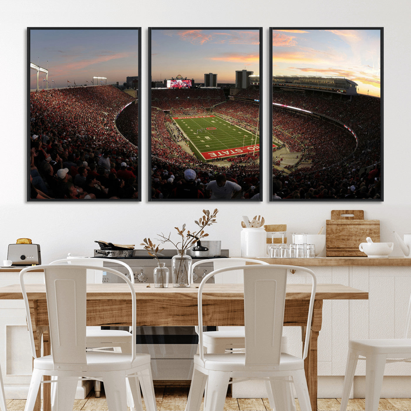MGV-FC-60X30-3P - Ohio State University Buckeyes Football Team Print - Columbus Ohio Stadium Wall Art Canvas Print