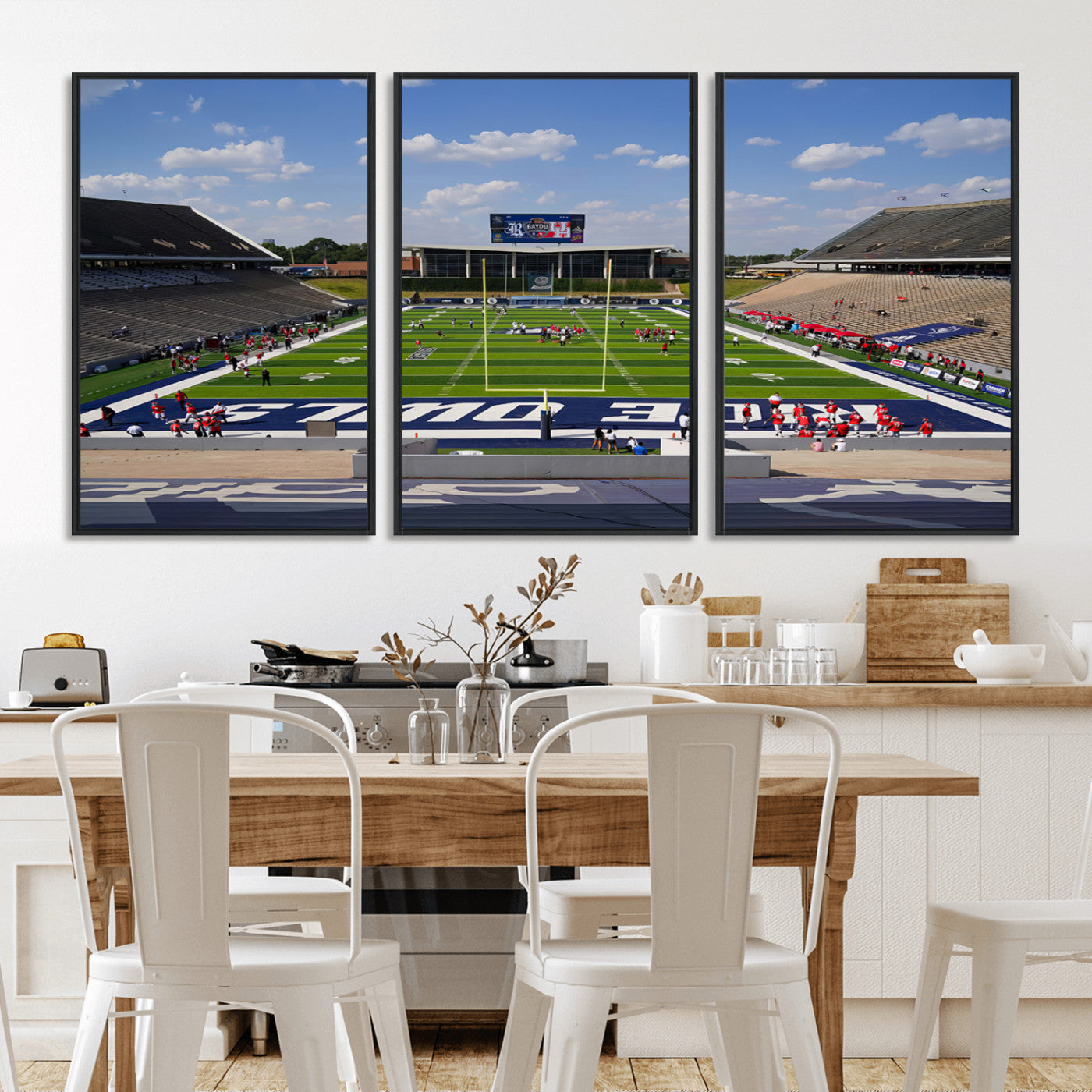 MGV-FC-60X30-3P - Rice University Owls Football Team Print - Houston Rice Stadium Wall Art Canvas Print