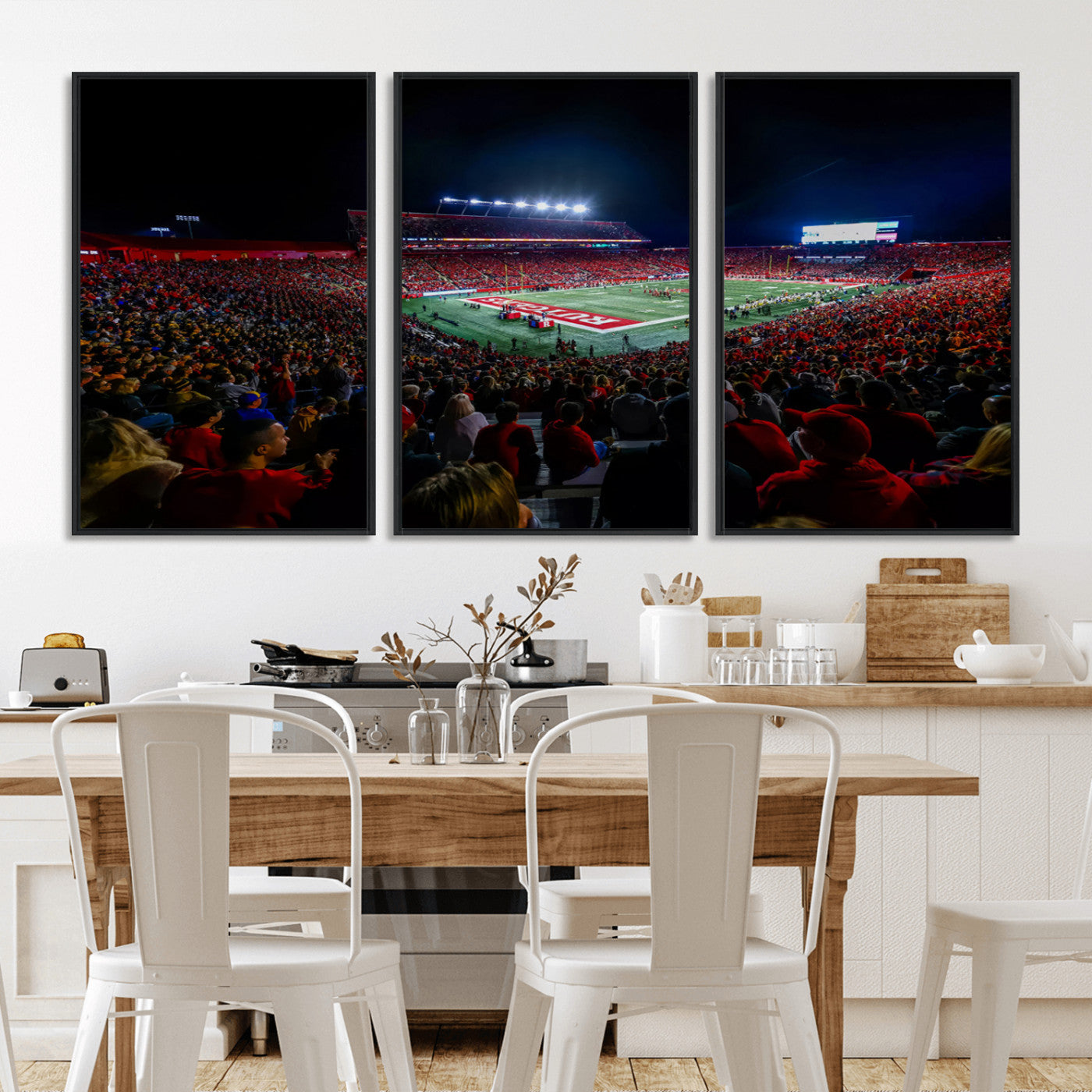 MGV-FC-60X30-3P - Rutgers Scarlet Knights Football Team Print - SHI Stadium, Piscataway Wall Art Canvas Print