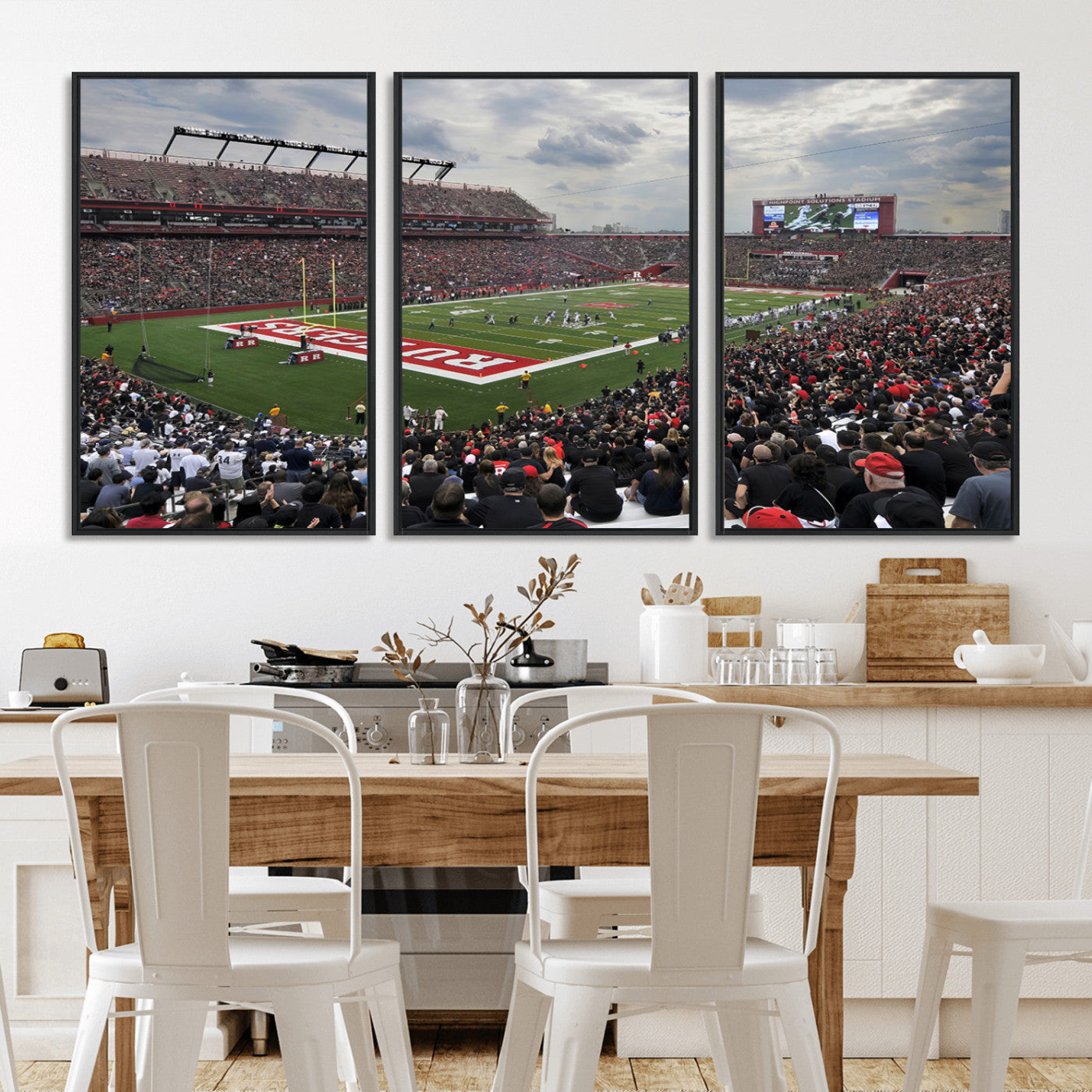 MGV-FC-60X30-3P - Rutgers Scarlet Knights Football Team Print - SHI Stadium, Piscataway Wall Art Canvas Print