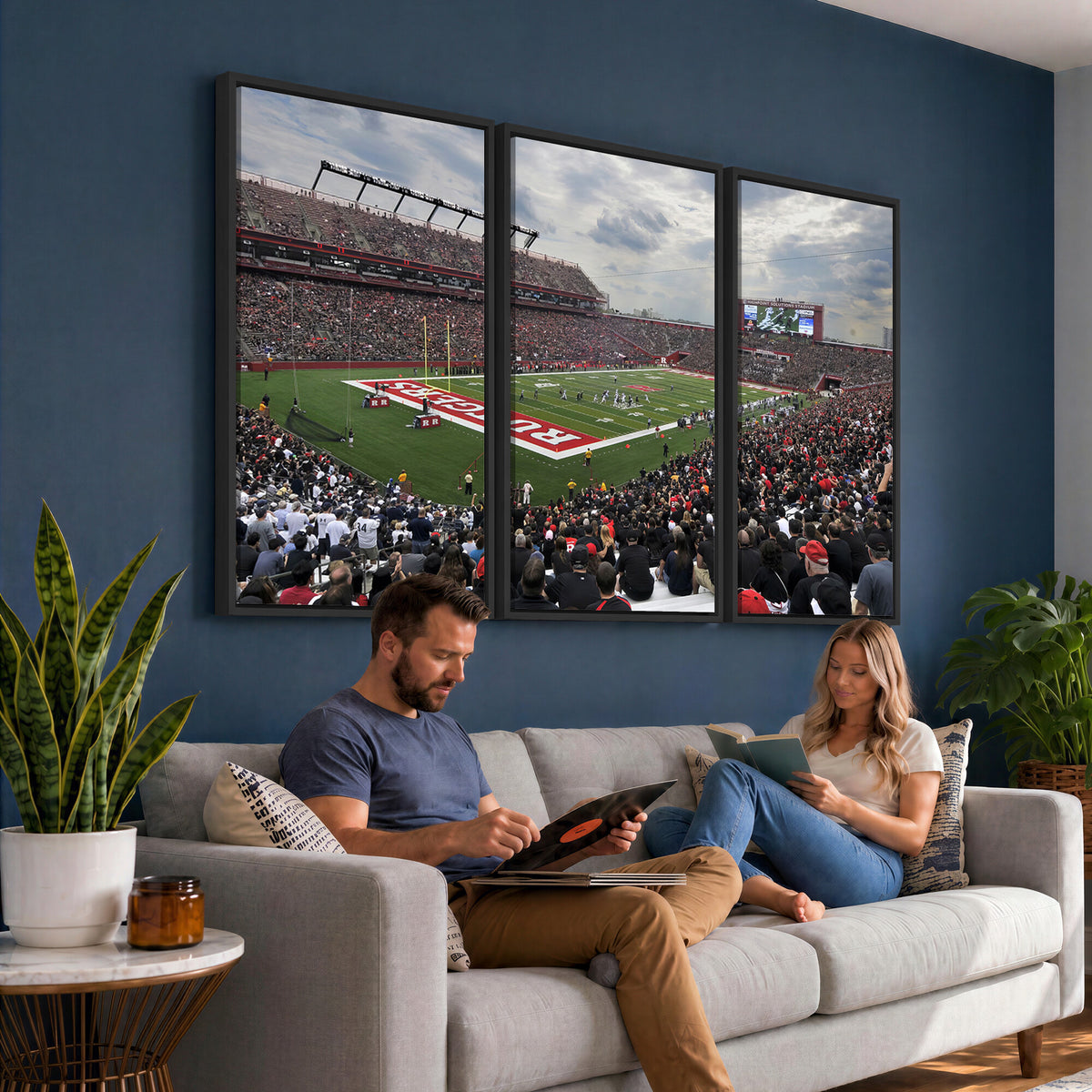 66777-MGV-CV-36X24 - Rutgers Scarlet Knights Football Team Print, SHI Stadium