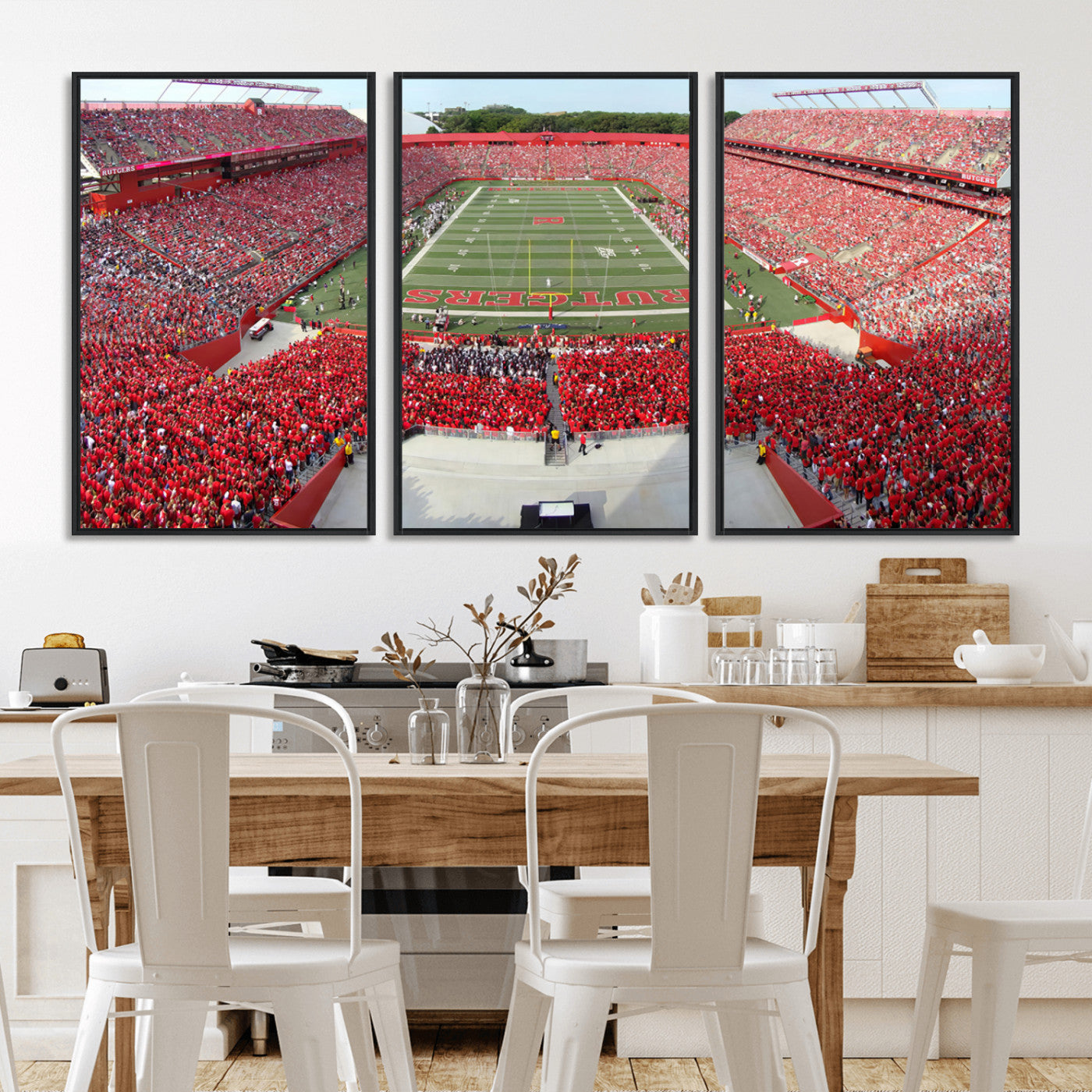 MGV-FC-60X30-3P - Rutgers Scarlet Knights Football Team Print - Piscataway SHI Stadium Wall Art Canvas Print