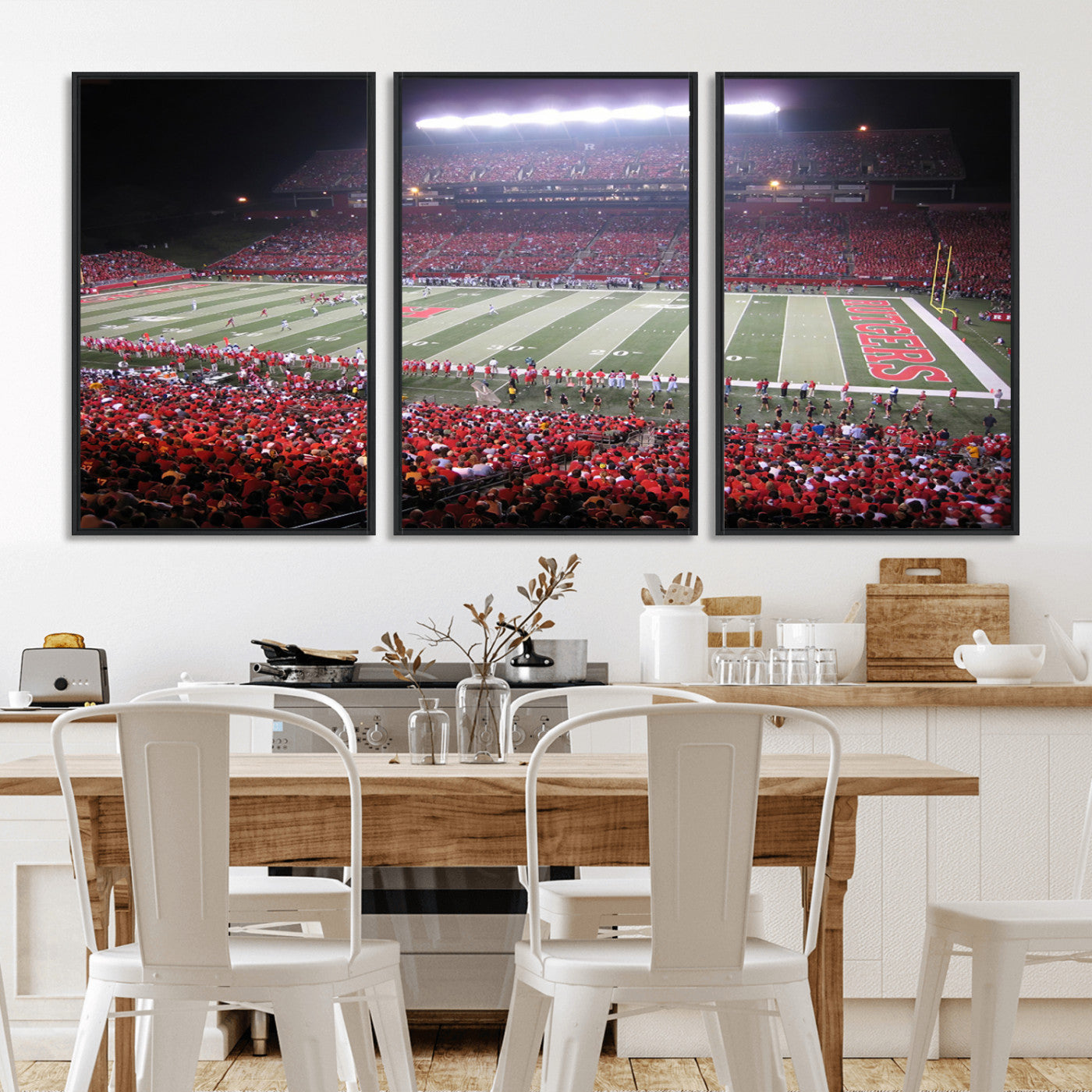 MGV-FC-60X30-3P - Rutgers University Scarlet Knights Football Team Print - Piscataway SHI Stadium Wall Art Canvas