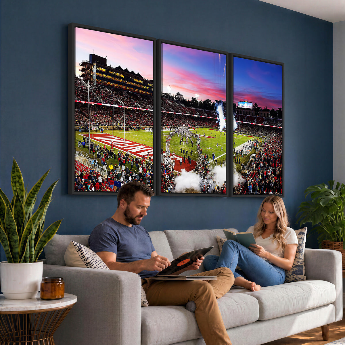 25557-PAN-FL-20X10 - Stanford University Cardinal Football Team Print - Stanford Stadium Wall Art Canvas Print