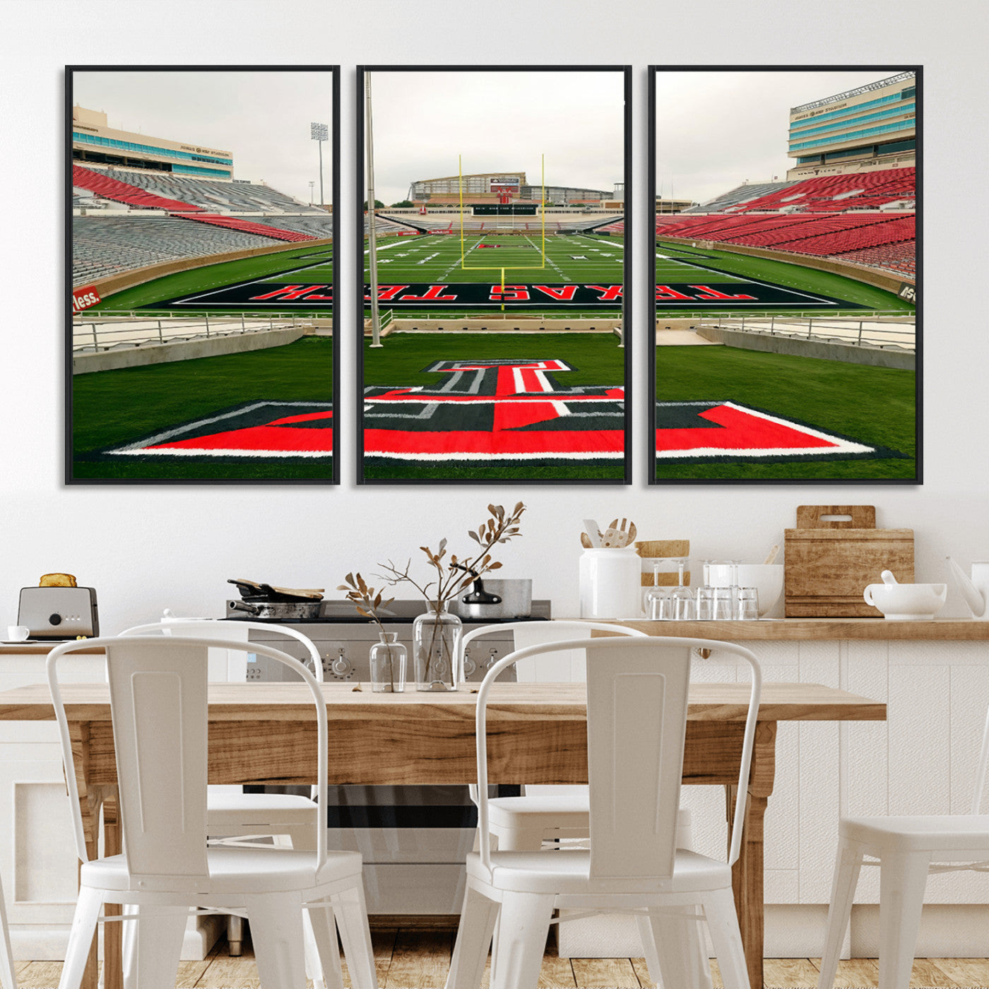 MGV-FC-60X30-3P - Texas Tech Red Raiders Football Team Print - Lubbock Jones AT&T Stadium Wall Art Canvas Print