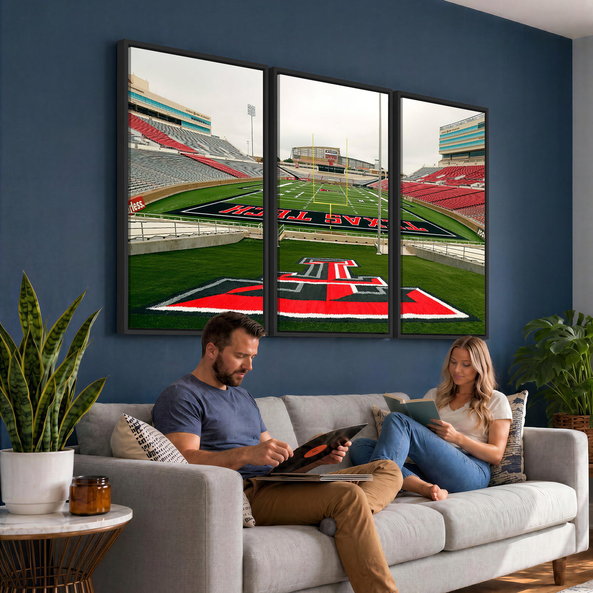 43169-PAN-FL-20X10 - Texas Tech Red Raiders Football Team Print - Lubbock Jones AT&T Stadium Wall Art Canvas Print