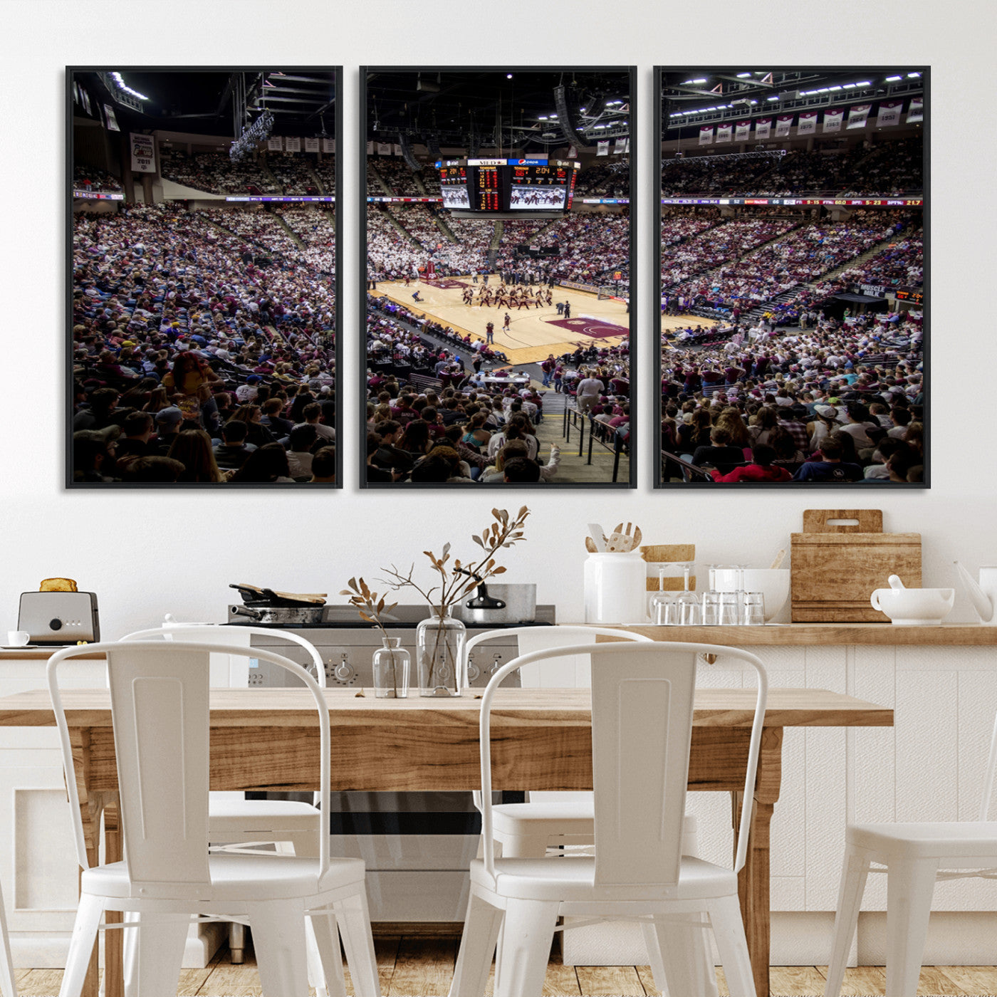 MGV-FC-60X30-3P - University of Nebraska Cornhuskers Basketball Team Print - Lincoln Red Arena Wall Art Canvas Print