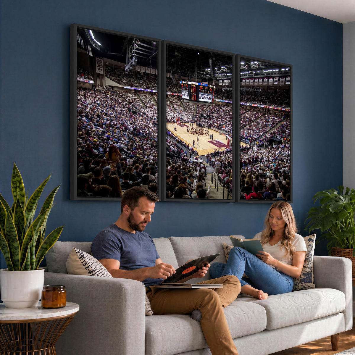 76876-MGV-CV-36X24 - University of Nebraska Cornhuskers Basketball Team Print - Lincoln Red Arena Wall Art Canvas Print