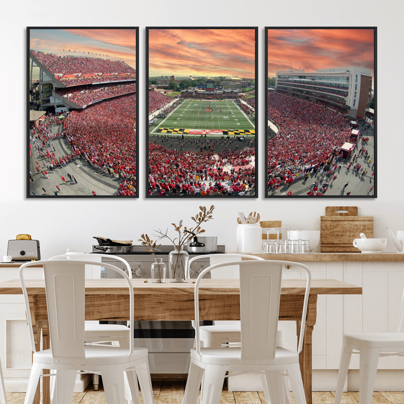 MGV-FC-60X30-3P - University of Maryland Terrapins Football Team Print - College Park SECU Stadium Wall Art Canvas