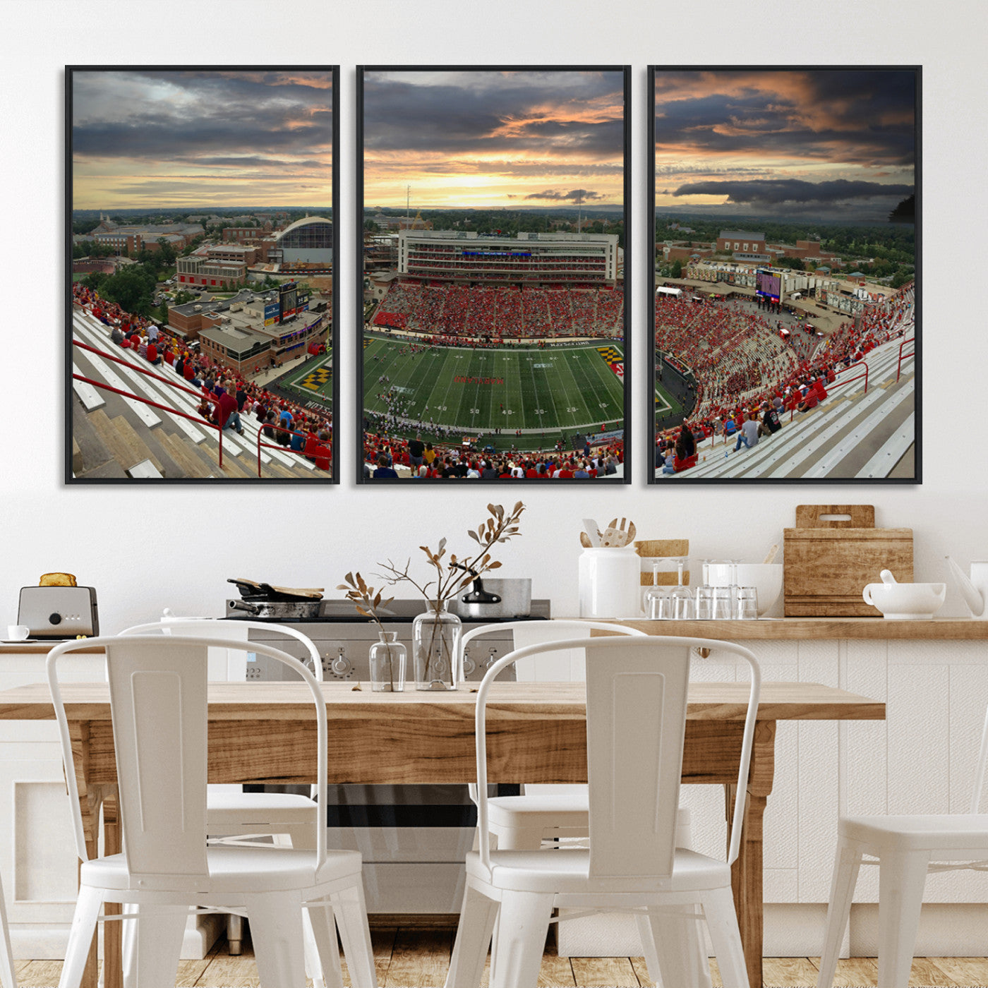 MGV-FC-60X30-3P - University of Maryland Terrapins Football Team Print - College Park SECU Stadium Wall Art Canvas