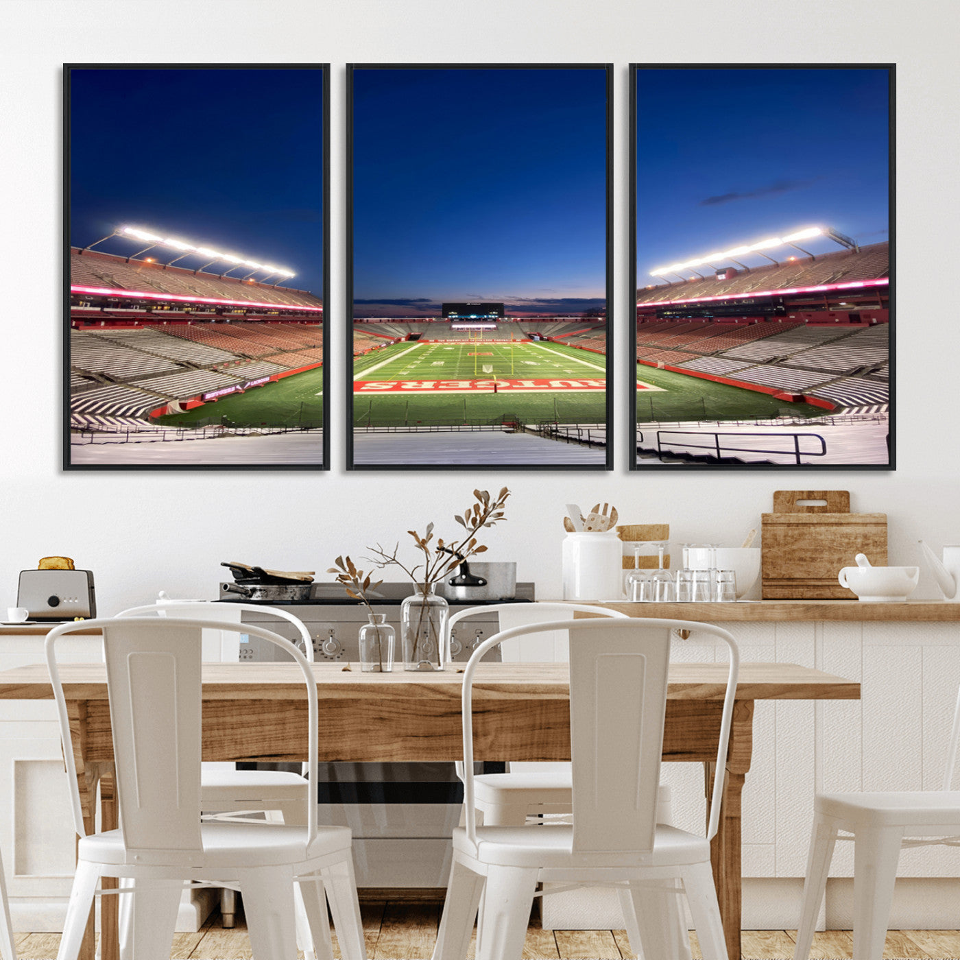 MGV-FC-60X30-3P - Rutgers Scarlet Knights Football Team Print - Piscataway SHI Stadium Wall Art Canvas Print