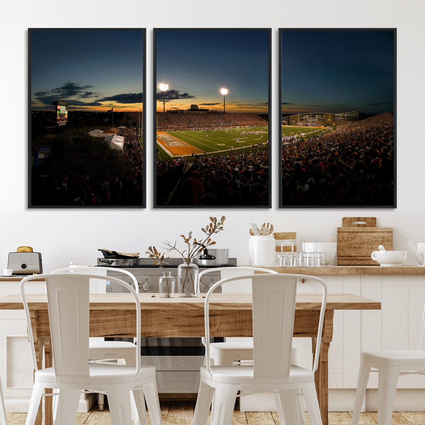 MGV-FC-60X30-3P - Ball State Cardinals Football Team Print - Muncie Scheumann Stadium Wall Art Canvas Print