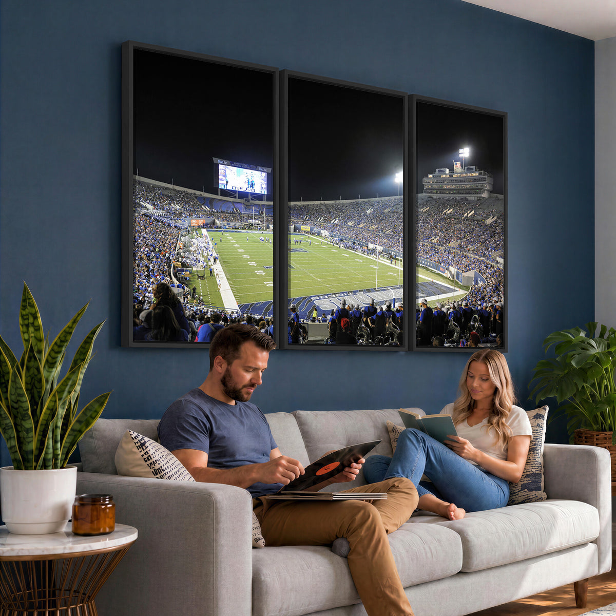 10894-PAN-FL-20X10 - University of Memphis Tigers Football Team Print - Memphis Simmons Bank Liberty Stadium Wall Art
