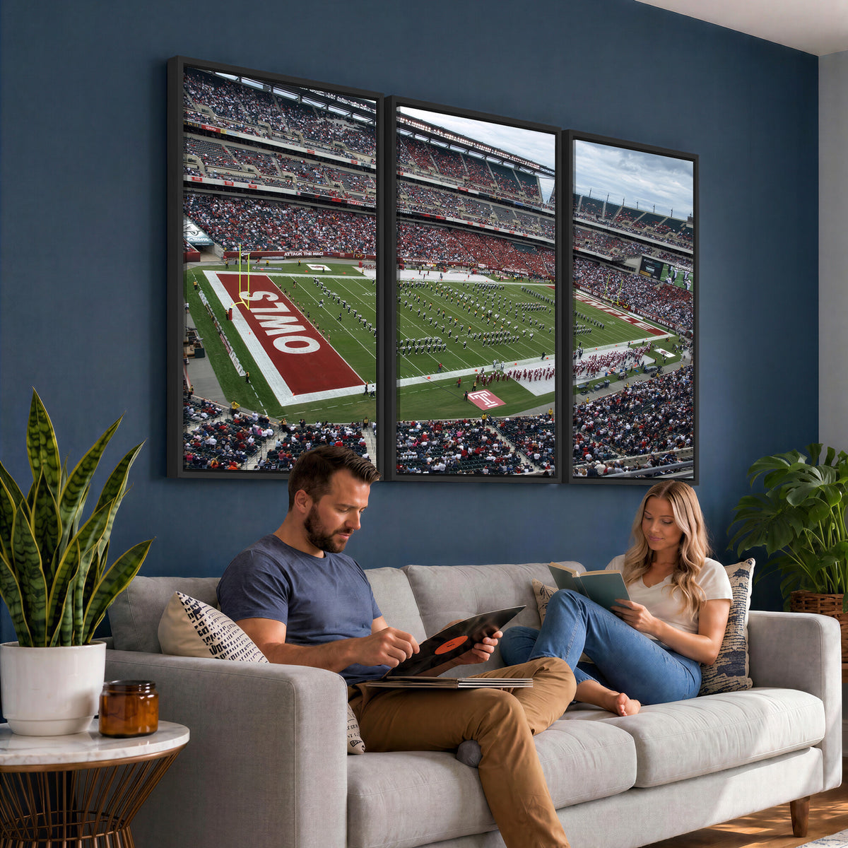15310-PAN-FL-20X10 - The Temple University Owls Athletics Team Print - Philadelphia Lincoln Financial Field Stadium Wall