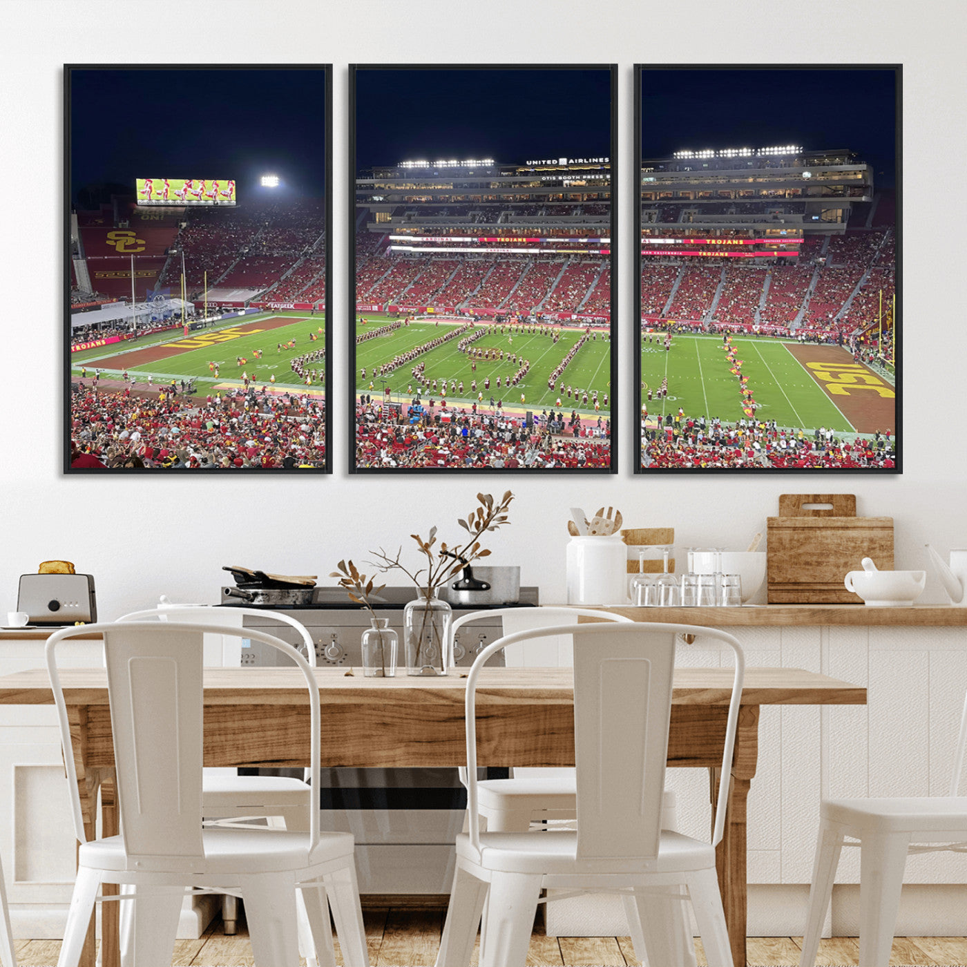MGV-FC-60X30-3P - The University of Southern California USC Trojans Football Team Print - Los Angeles Memorial