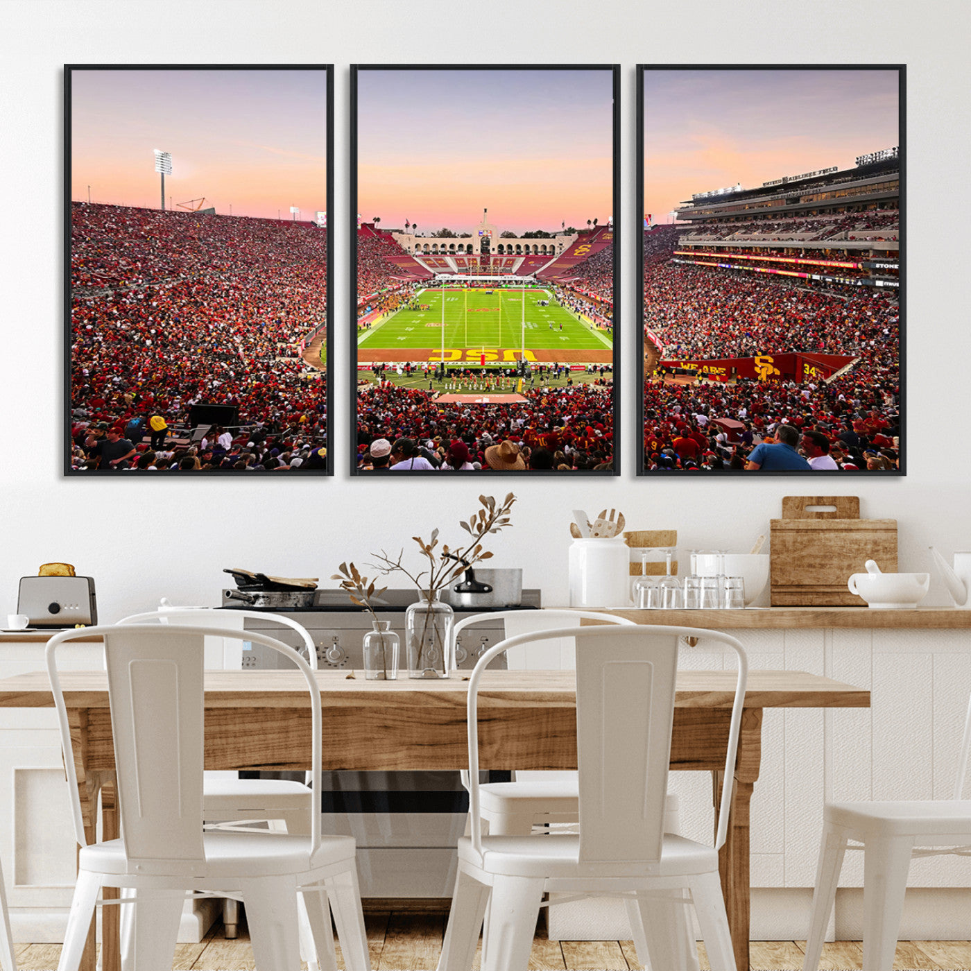 MGV-FC-60X30-3P - The University of Southern California USC Trojans Football Team Print - Los Angeles Memorial