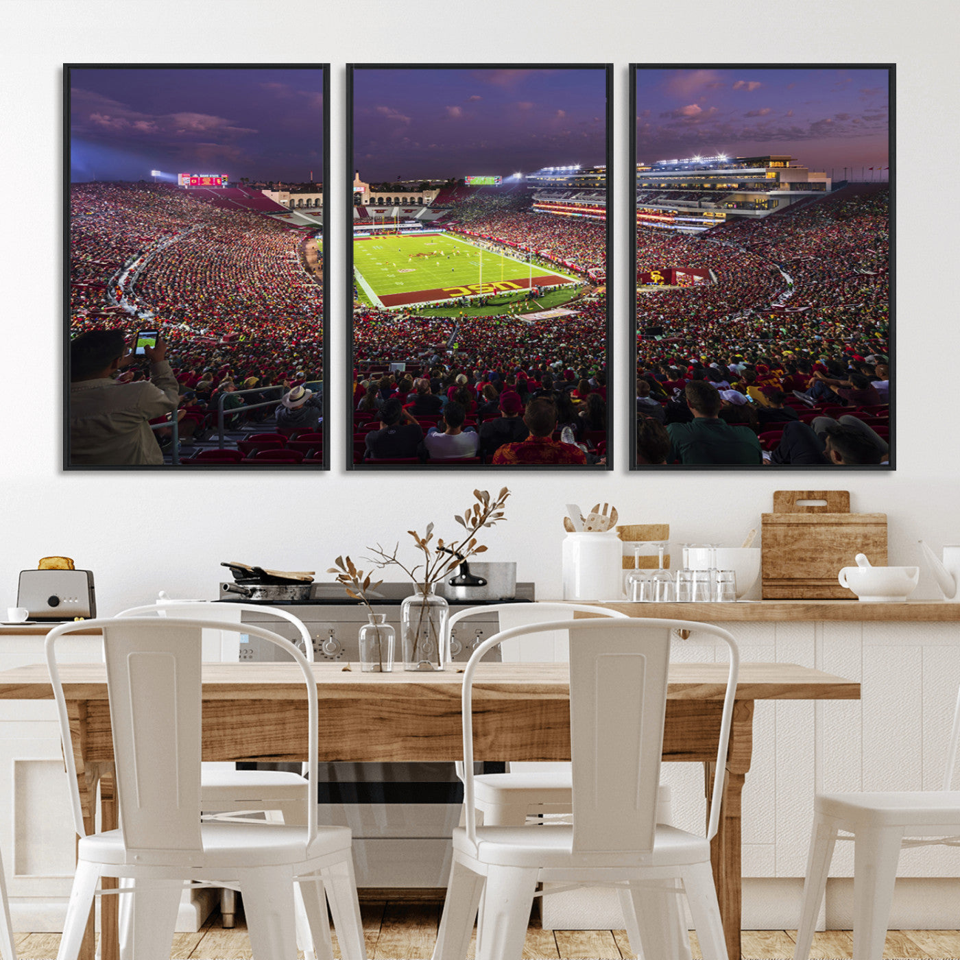 MGV-FC-60X30-3P - The University of Southern California USC Trojans Football Team Print - Los Angeles Memorial